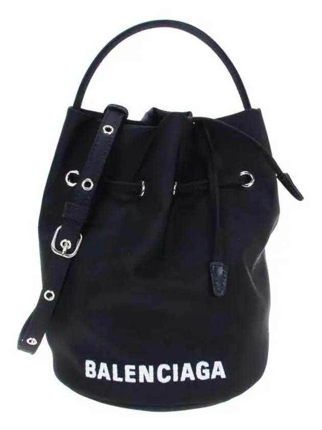 Wheel Drawstring XS Bucket Bag Black White - BALENCIAGA - BALAAN 2