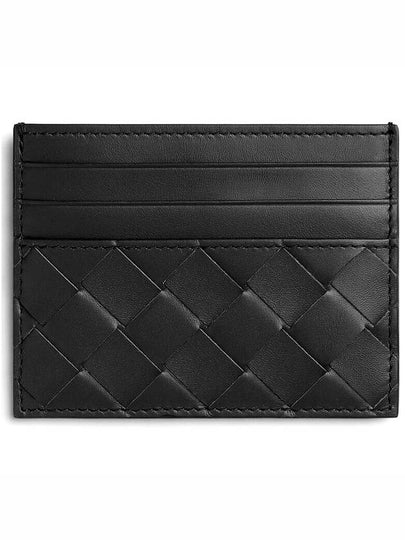 Intrecciato Leather Card Wallet Black - BOTTEGA VENETA - BALAAN 2