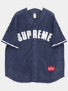 Ultrasuede Mesh Baseball Jersey Men s T Shirt SS24KN22 NAVY - SUPREME - BALAAN 3