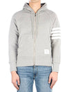 Engineered 4 Bar Diagonal Zip Up Hoodie Light Grey - THOM BROWNE - BALAAN 2