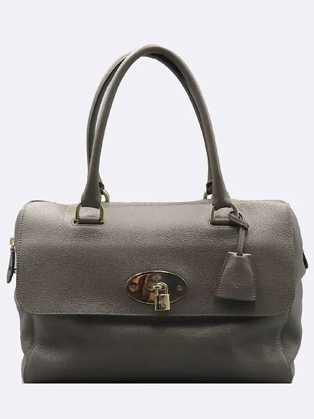 HH1703 Gray leather gold decoration DELRAY tote bag - MULBERRY - BALAAN 2