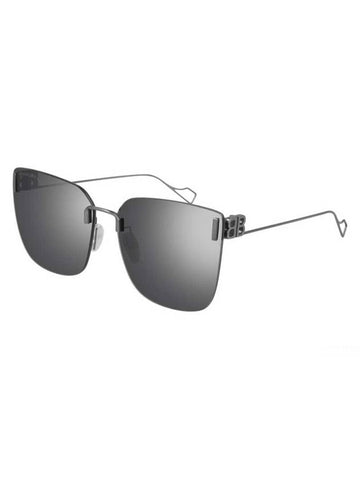 Eyewear  BB Square Frame Metal Sunglasses Grey Mirror - BALENCIAGA - BALAAN 1