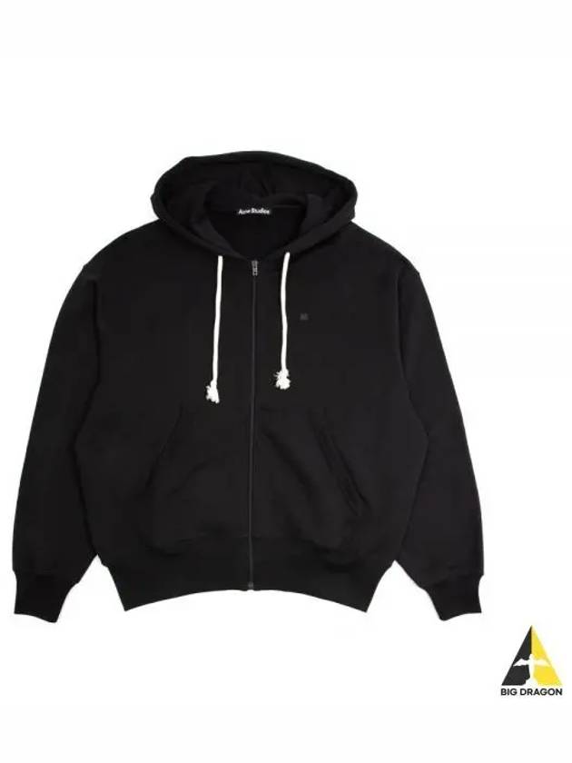 Small Face Logo Patch Zip-Up Hoodie Black - ACNE STUDIOS - BALAAN 2