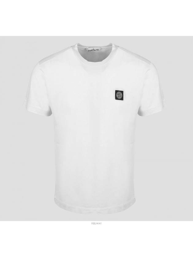 Logo Patch Short Sleeve T-Shirt White - STONE ISLAND - BALAAN 2