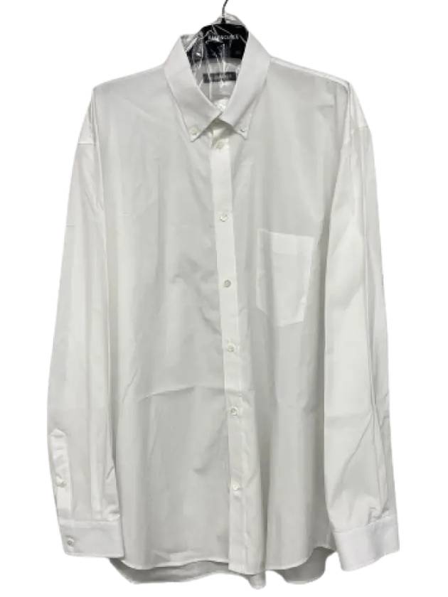 Logo Oversized Long Sleeve Shirt White - BALENCIAGA - BALAAN 2