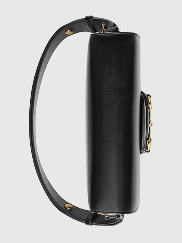 Horsebit 1955 Leather Shoulder Bag Black - GUCCI - BALAAN 3