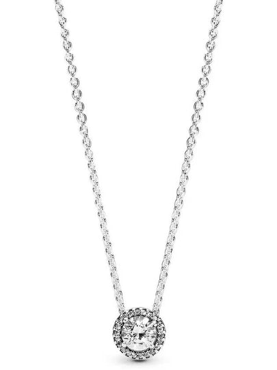 Women's Round Sparkle Halo Necklace Silver - PANDORA - BALAAN 2