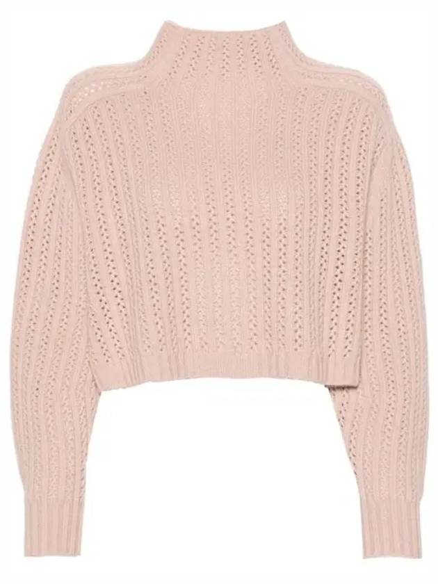 High Neck Back Button Crop Knit Top Pink - MAX MARA - BALAAN 2