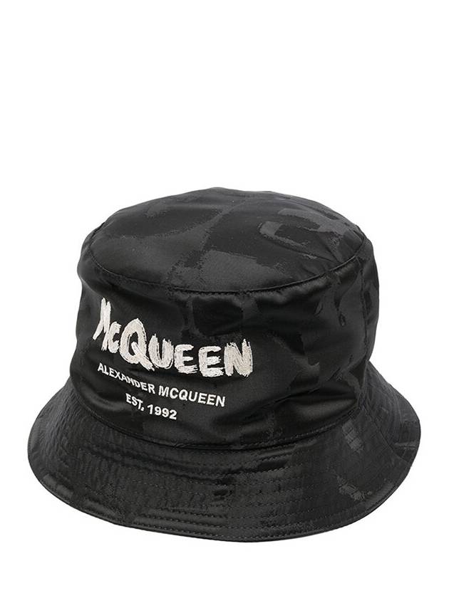 Graffiti Logo Bucket Hat Black - ALEXANDER MCQUEEN - BALAAN 2