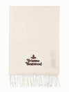 Logo Wool Fringe Muffler White - VIVIENNE WESTWOOD - BALAAN 2