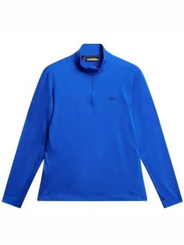 Men's Luke Quarter Zip Mid Layer Long Sleeve T-Shirt Club Blue - J.LINDEBERG - BALAAN 1