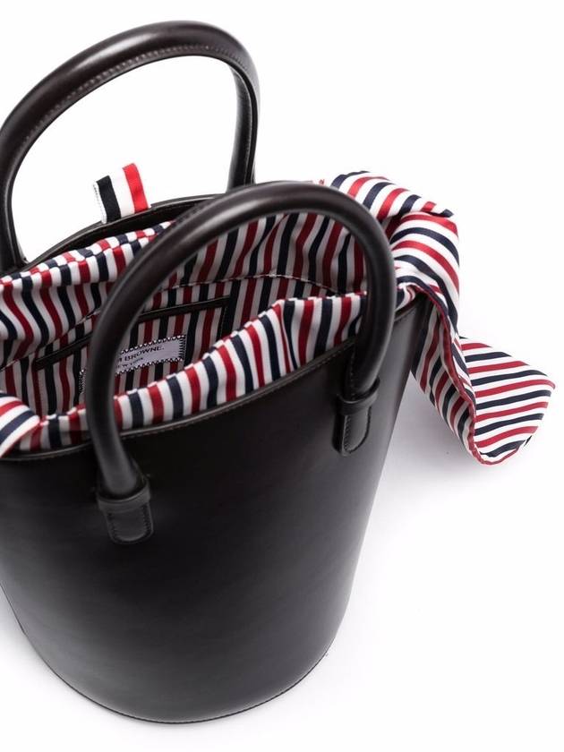 Box Calfskin Leather Bucket Bag Brown - THOM BROWNE - BALAAN 6