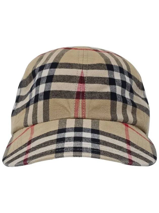 Check Cotton Ball Cap Beige - BURBERRY - BALAAN 2