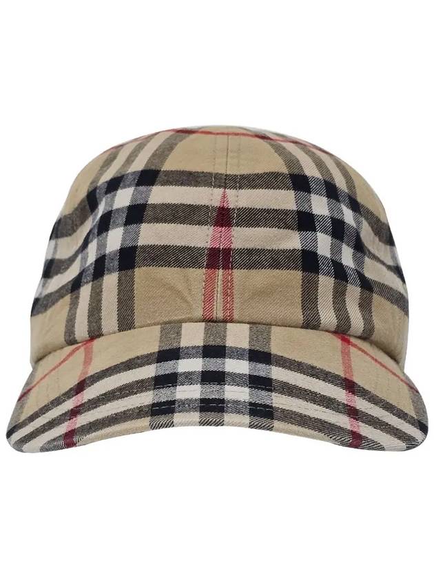 Check Cotton Ball Cap Beige - BURBERRY - BALAAN 4