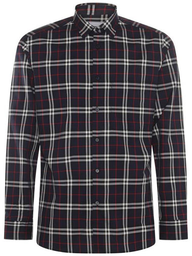 Check Pattern Long Sleeve Shirt Red Navy - BURBERRY - BALAAN 1