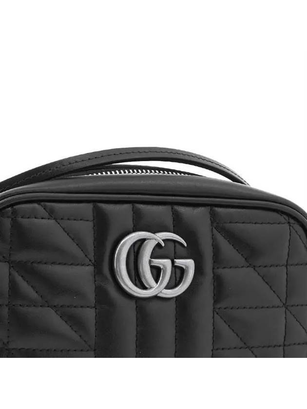 Silver Hardware GG Marmont Small Shoulder Bag Black - GUCCI - BALAAN 6