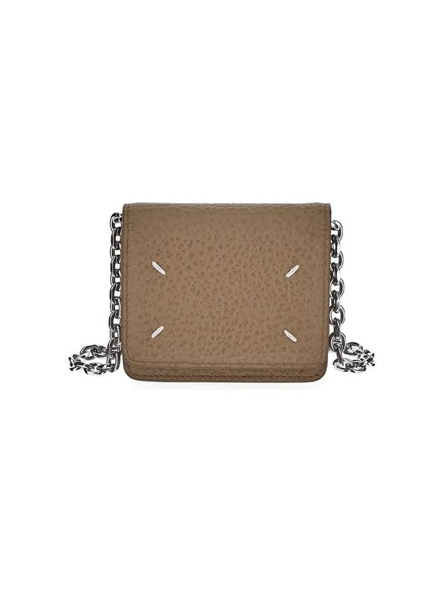 Embroidery Logo Chain Cald Wallet Dark Beige - MAISON MARGIELA - BALAAN 1