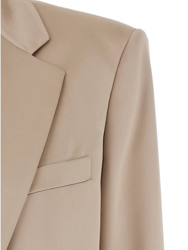 'Guia' Beige Single-Breasted Jacket With Notched Revers And Shoulder Pads In Wool Blend Stretch Woman - ANDAMANE - BALAAN 3