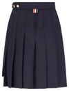 RMB Wool Mini Pleated Skirt Navy - THOM BROWNE - BALAAN 3