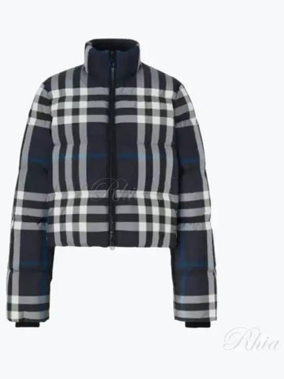 Check Crop Padding Night Blue - BURBERRY - BALAAN 2