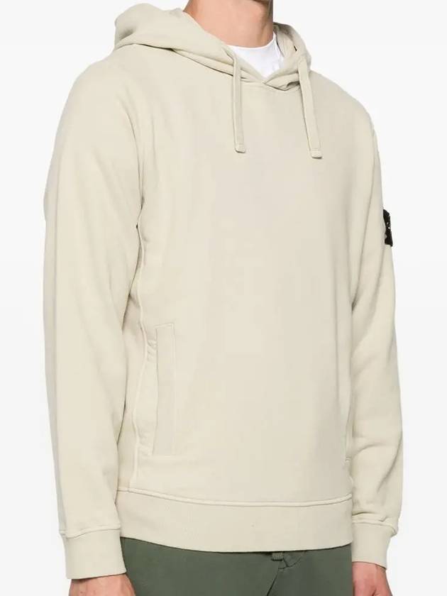 Wappen Patch Brushed Cotton Fleece Hoodie Plaster - STONE ISLAND - BALAAN 4