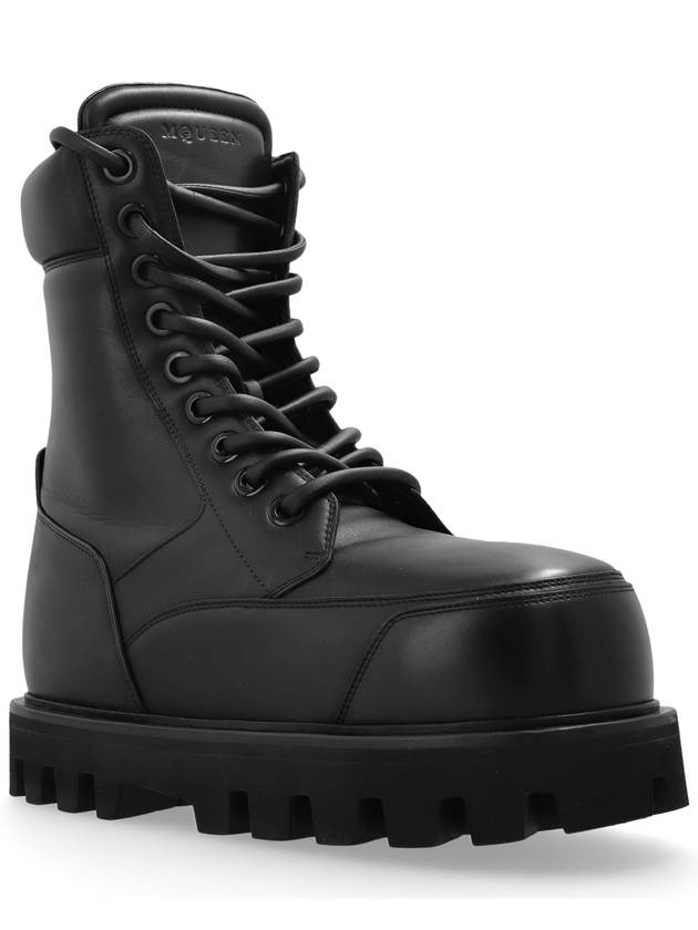 Alexander McQueen Leather Wedge Ankle Boots, Men's, Black - ALEXANDER MCQUEEN - BALAAN 4