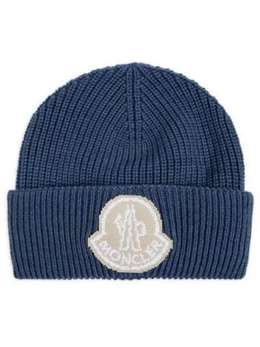 3B00019 M1282 71G Logo Patch Wool Beanie - MONCLER - BALAAN 1