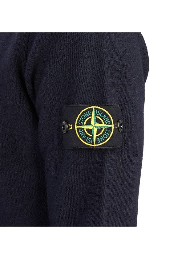 Men's Wappen Patch Crew Neck Wool Knit Top Navy - STONE ISLAND - BALAAN 9