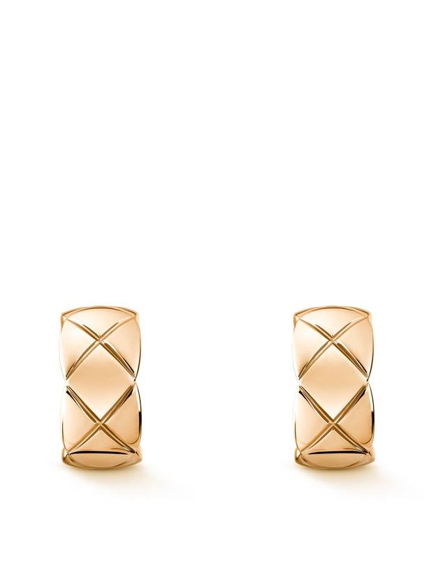 Coco Crush Earrings Quilted Motif 18K Beige Gold - CHANEL - BALAAN 6