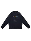 Shaun Tartan Check Logo Sweatshirt Navy - A.P.C. - BALAAN 2