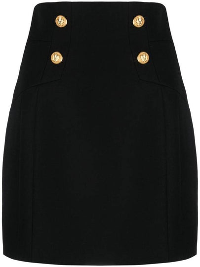 High Waist 4 Button H Line Skirt Black - BALMAIN - BALAAN 2