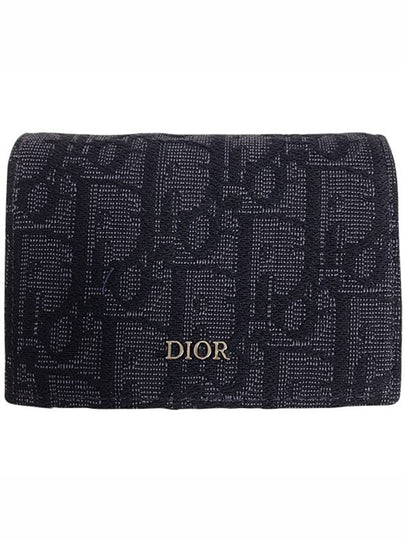 Business Oblique Jacquard Card Holder Black - DIOR - BALAAN 2