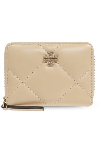 Tory Burch Leather Wallet Kira, Women's, Cream - TORY BURCH - BALAAN 1