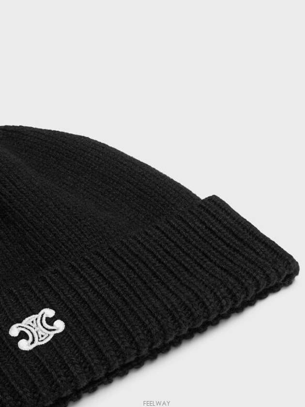 Triomphe Logo Beanie Black - CELINE - BALAAN 3