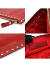 PW2P0269BOL Red Calfskin Gold Plated Rockstud Pouch Clutch - VALENTINO - BALAAN 7