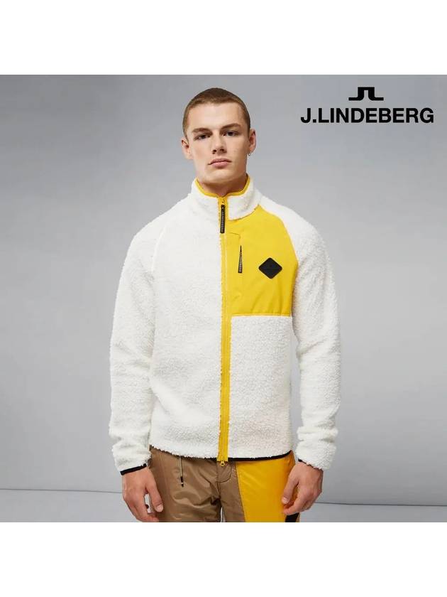 Men's Zeke Pile Mid Layer Zip-up Jacket Cloud White - J.LINDEBERG - BALAAN 2