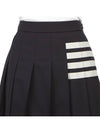 4 Bar Logo Plain Weave Wool Pleated Skirt Navy - THOM BROWNE - BALAAN 8