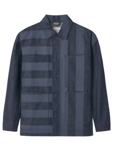 Printed Denim Jacket Blue Dark Navy Jumper - SUNNEI - BALAAN 1