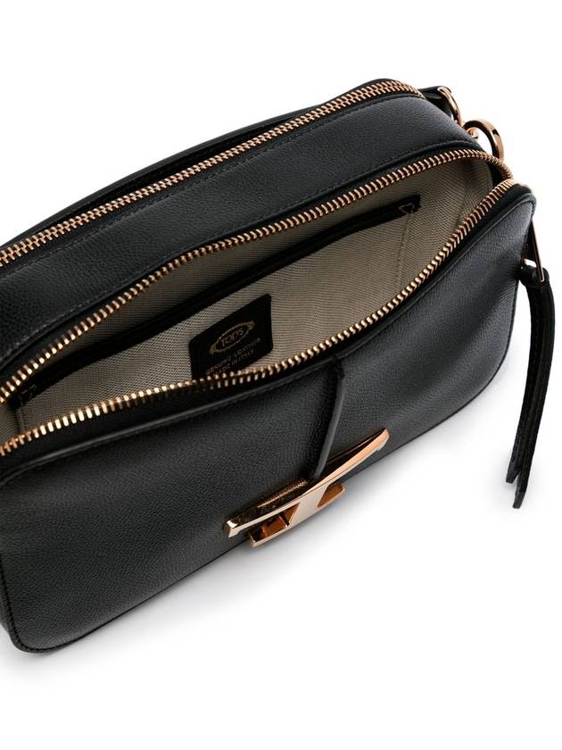 T Timeless Leather Cross Bag Black - TOD'S - BALAAN 6