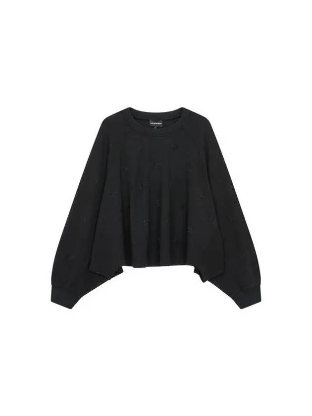 Women s Cubic Eagle Wide Sweatshirt Black - EMPORIO ARMANI - BALAAN 1