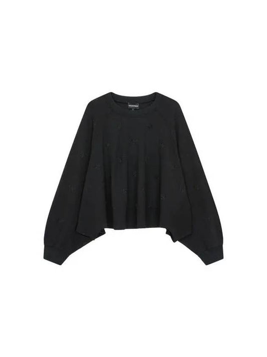 Women s Cubic Eagle Wide Sweatshirt Black - EMPORIO ARMANI - BALAAN 1