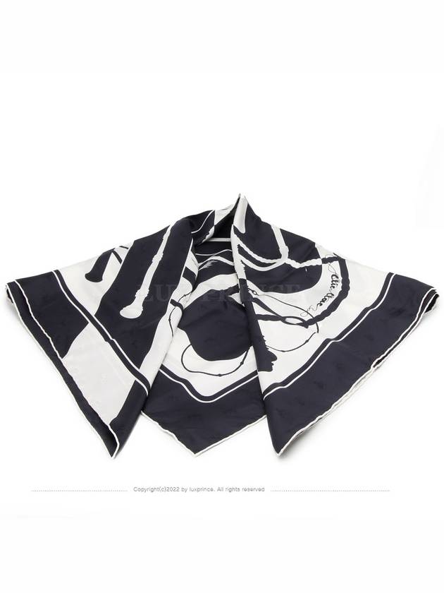 Carr silk scarf 90 navy 1217rt - HERMES - BALAAN 4