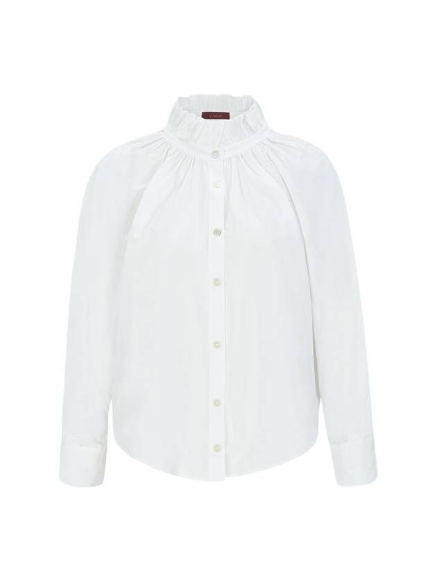 Cotton Ruffle Shirt White C3WBL73 - CALLAITE - BALAAN 1