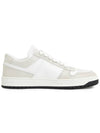 Downtown Leather Low Top Sneakers White Dusty Grey - PRADA - BALAAN 5