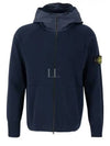 Men's Soft Cotton Zip Up Hoodie Navy - STONE ISLAND - BALAAN 2