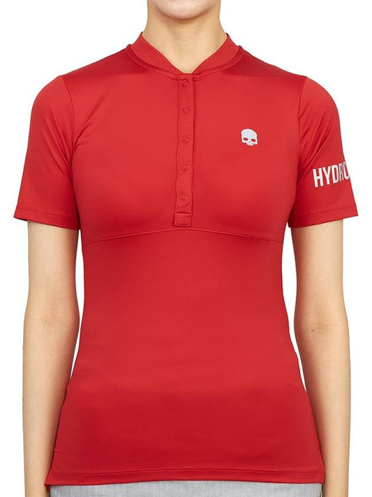 Women's Golf Serafino Classic Short Sleeve PK Shirt Red - HYDROGEN - BALAAN 2