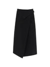 Wrap Wool Midi Skirt W2016R05 BLK - WARDROBE.NYC - BALAAN 1