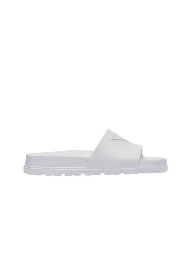 Triangle Logo Slippers White - PRADA - BALAAN 1