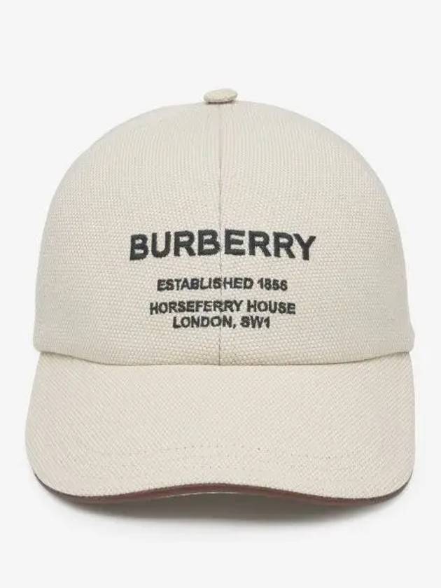 Horseferry Motif Cotton Canvas Ball Cap Ivory - BURBERRY - BALAAN 2