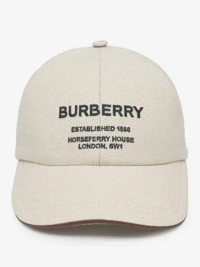 Horseferry Motif Cotton Canvas Ball Cap Ivory - BURBERRY - BALAAN 2